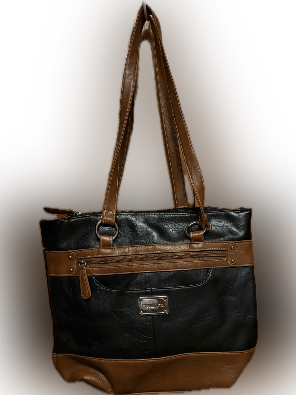 Stone & Co. Black and Brown Shoulder Tote Bag